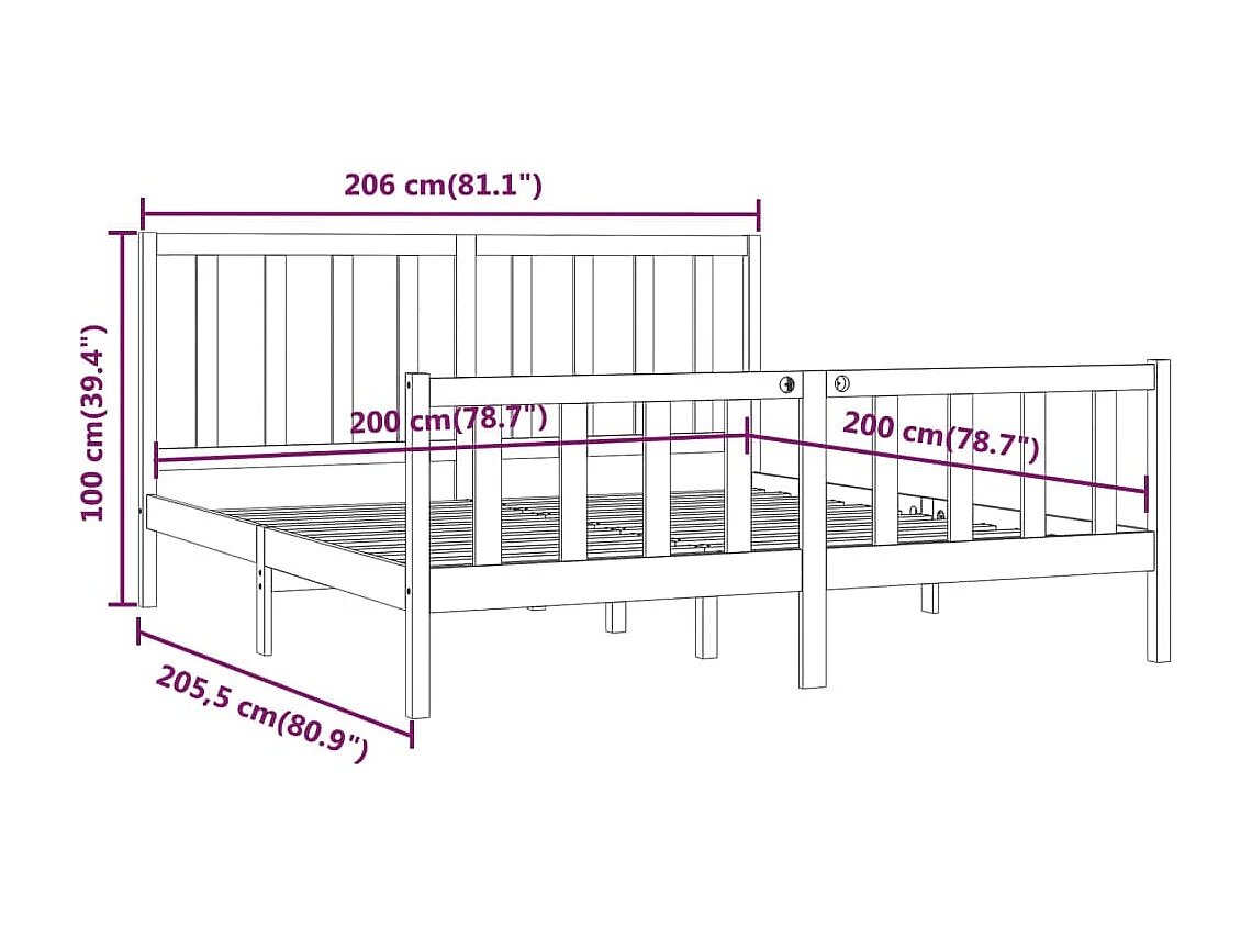 Lit Bois massif 200x200 5