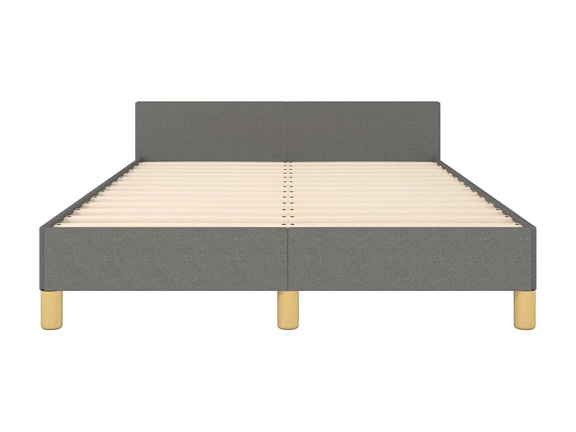 Lit avec tête de lit Gris foncé 120x200 Tissu