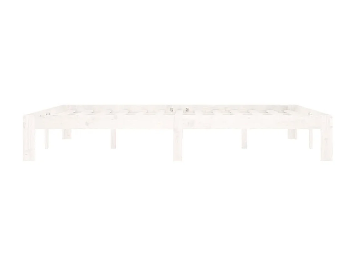 Lit Blanc Bois de pin massif 160x200 8