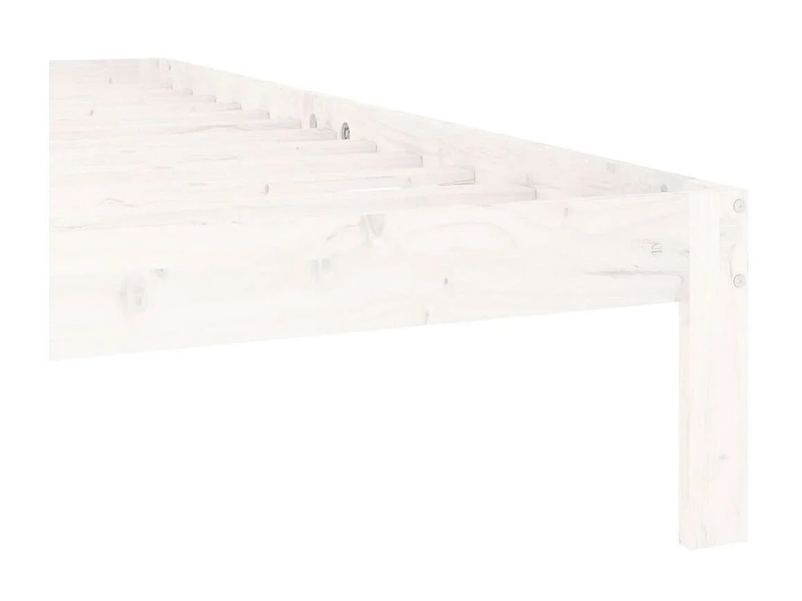 Lit Blanc Bois de pin massif 160x200 8