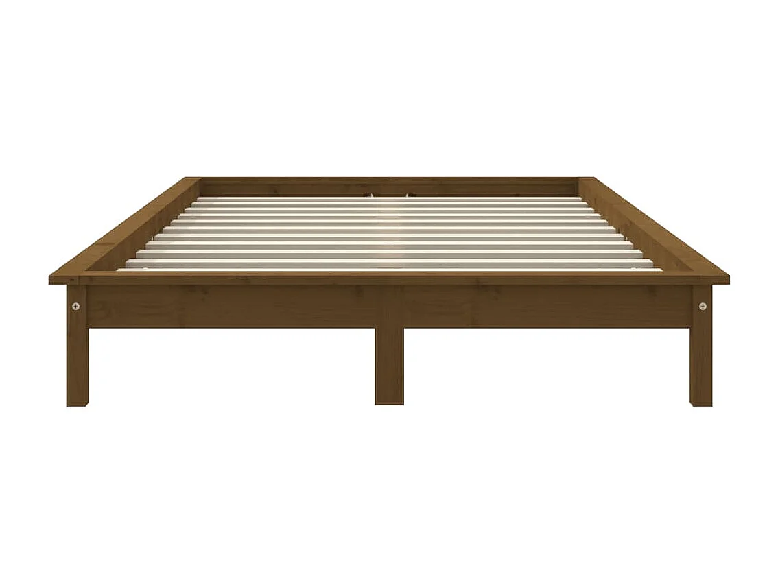 Lit Marron miel 180x200 Bois pin massif Super King