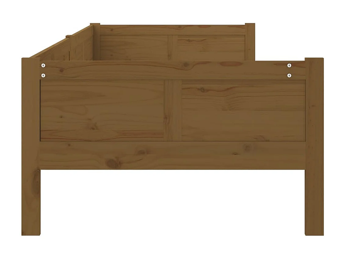Lit de jour Marron miel Bois massif de pin 90x190 2