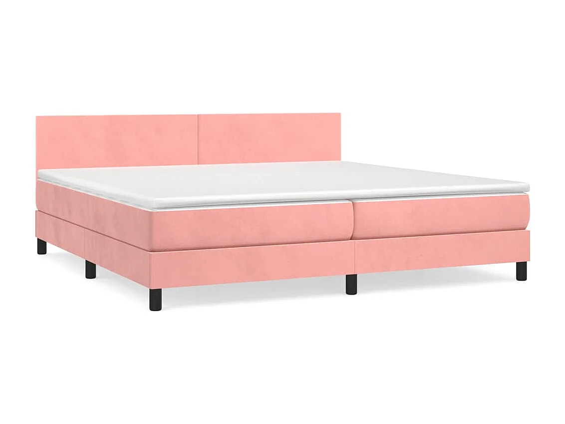 Lit à sommier tapissier avec matelas Rose 200x200 Velours 4
