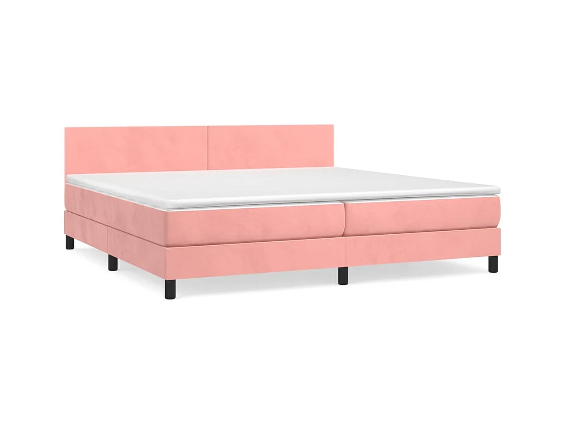 Lit à sommier tapissier avec matelas Rose 200x200 Velours 4