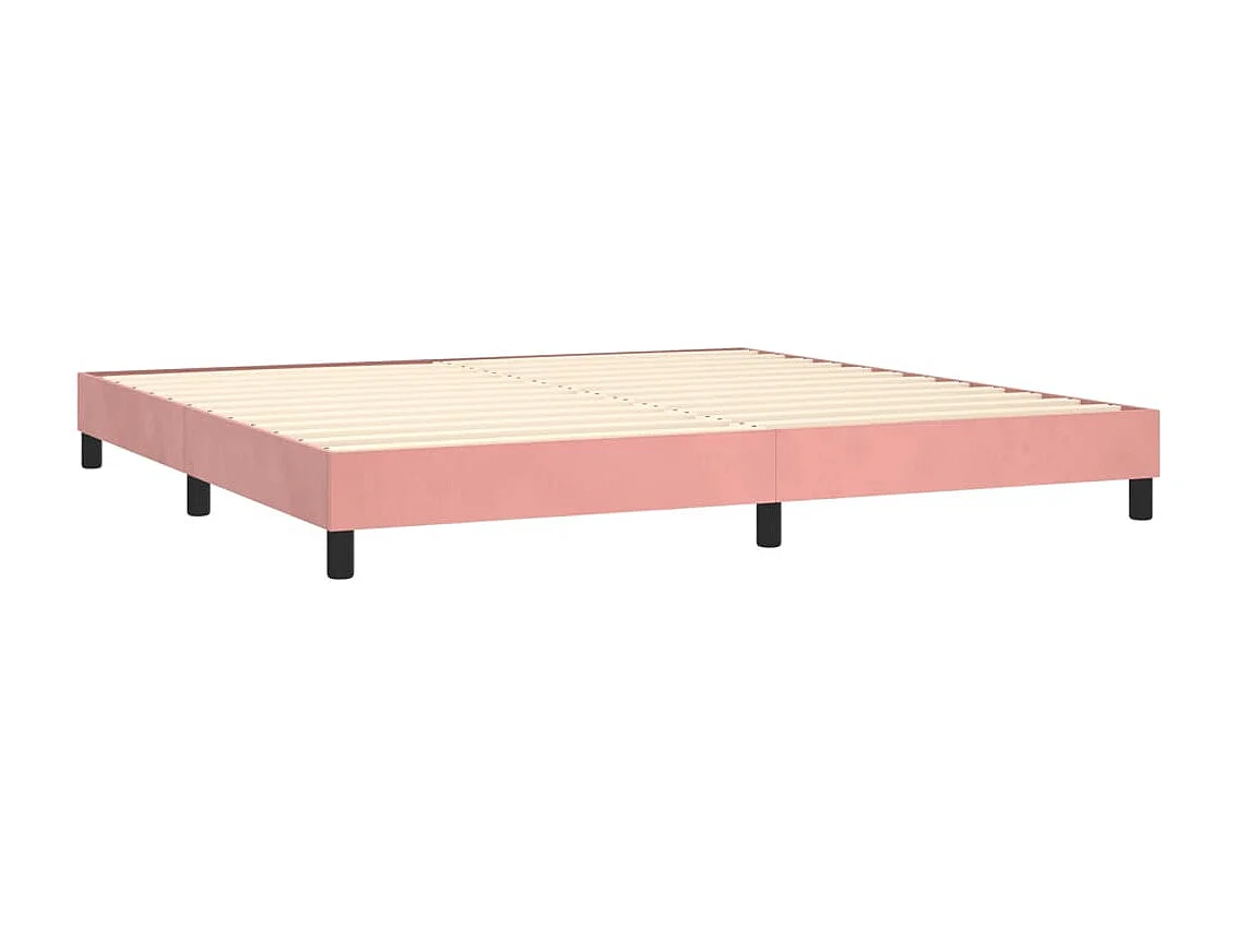 Lit à sommier tapissier avec matelas Rose 200x200 Velours 4