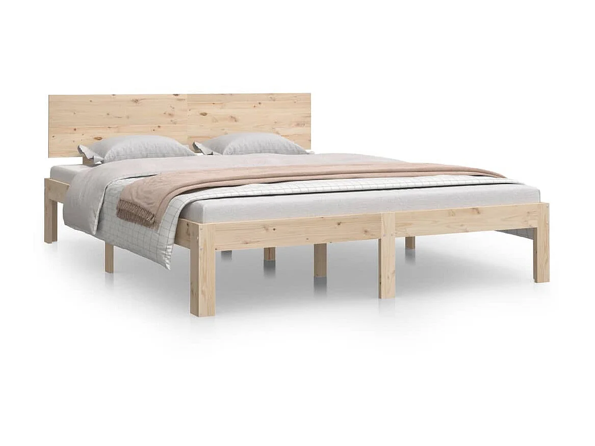 Lit Bois de pin massif 140x190