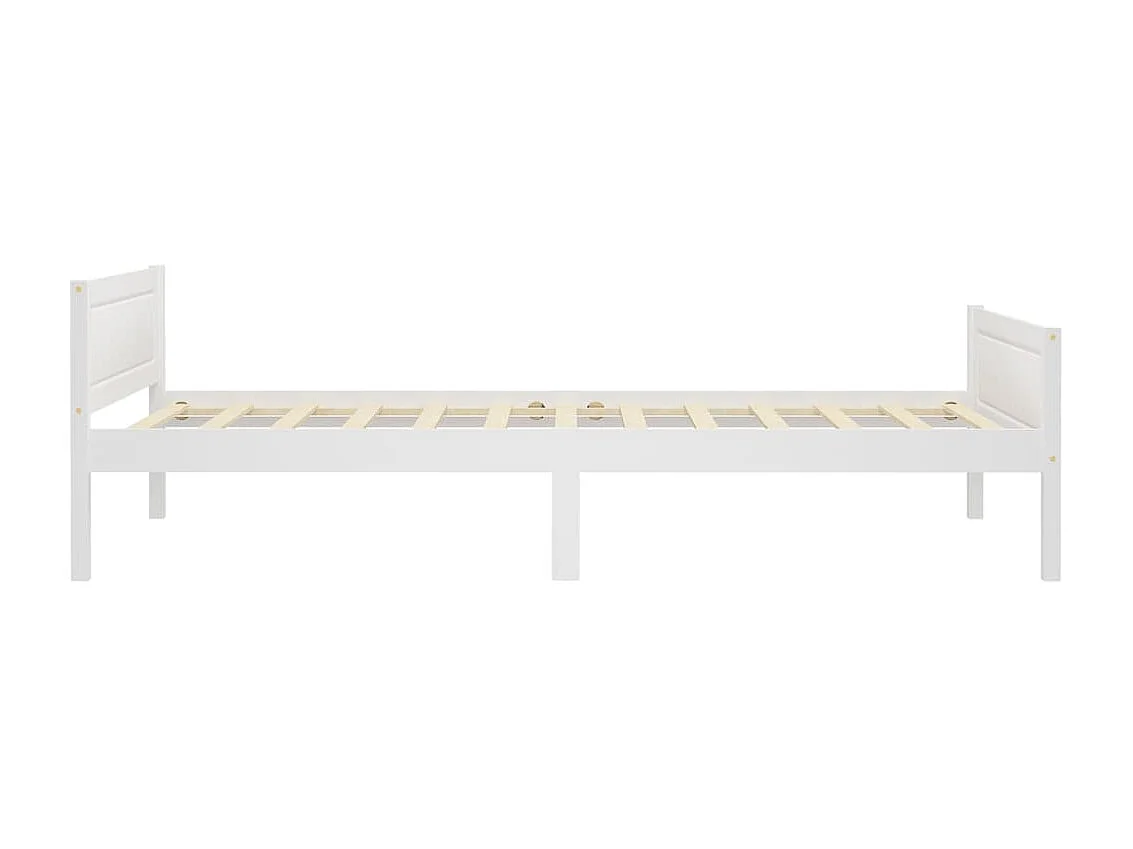 Lit Bois de pin massif Blanc 90x200