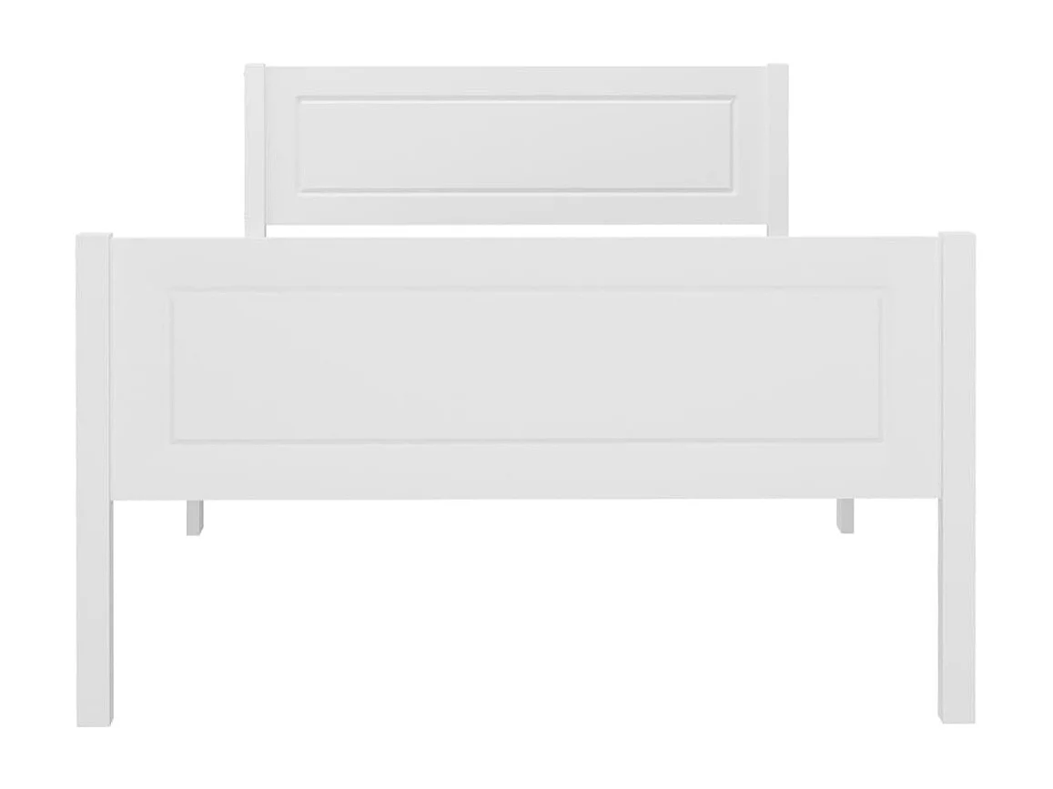 Lit Bois de pin massif Blanc 90x200