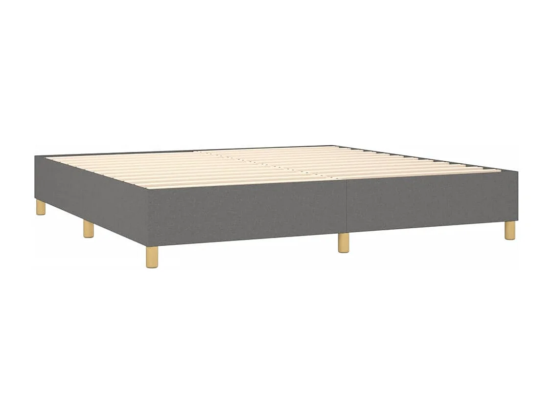 Lit à sommier tapissier avec matelas Gris foncé 200x200 Tissu 9