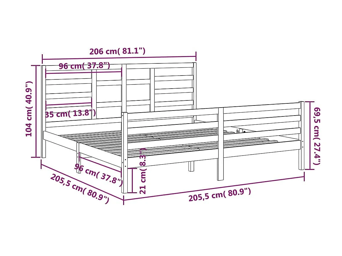 Lit Bois massif 200x200 4