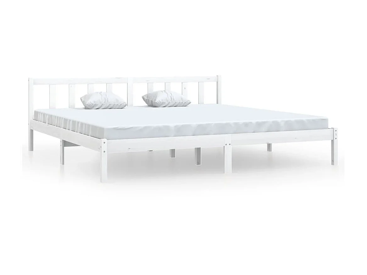 Estructura de cama madera maciza blanco Super King 180x200 cm