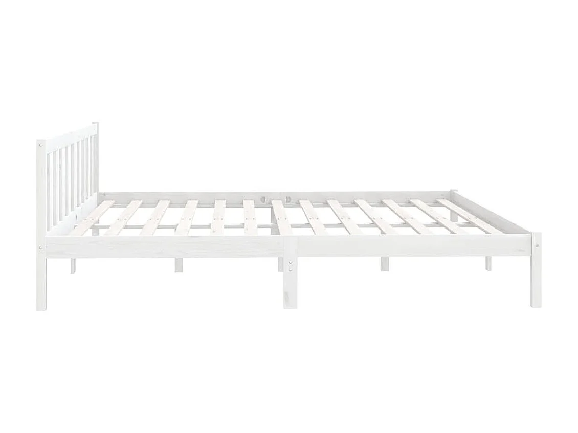 Estructura de cama madera maciza blanco Super King 180x200 cm