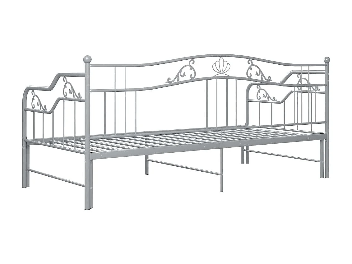 Cadre de canapé-lit extensible Gris Métal 90x200 3