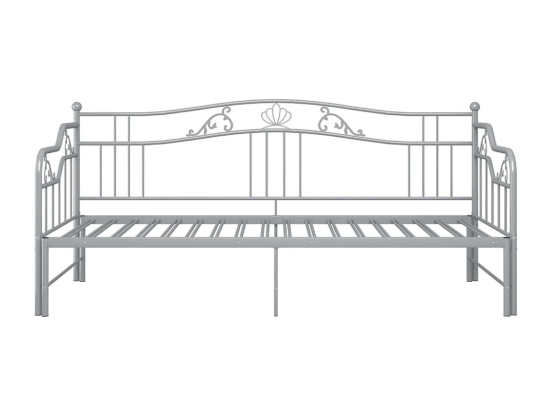 Cadre de canapé-lit extensible Gris Métal 90x200 3