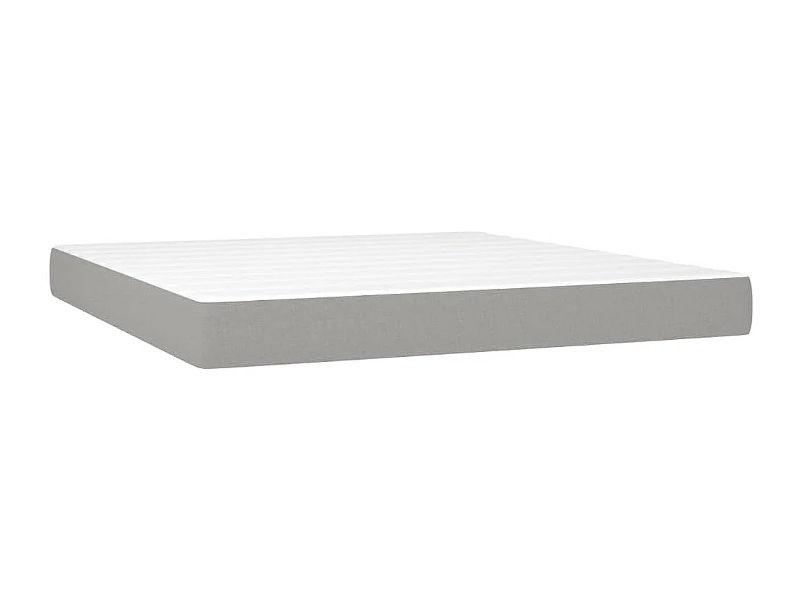 Lit à sommier tapissier avec matelas Gris clair 180x200 Tissu 3