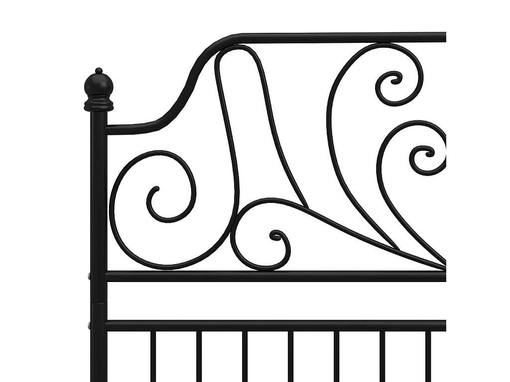 Lit Noir Métal et contreplaqué 120x200 2