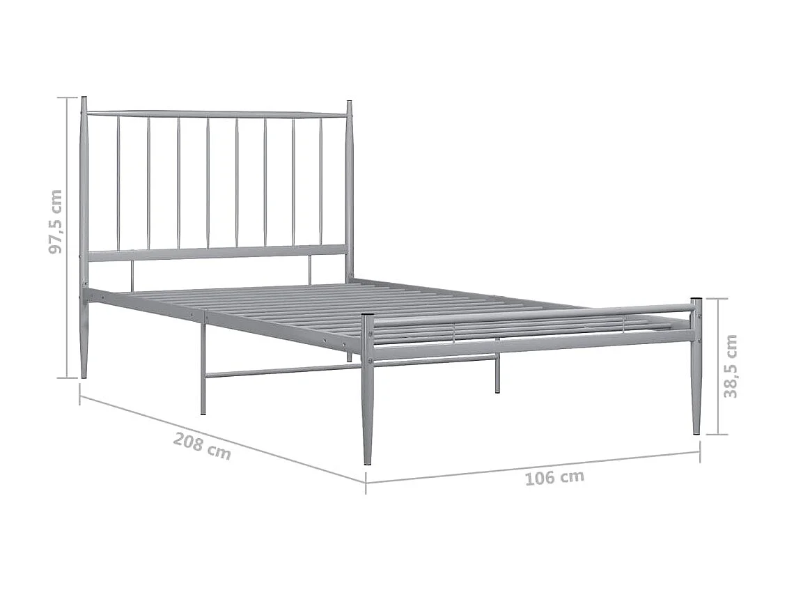 Lit Gris Métal 100x200 2