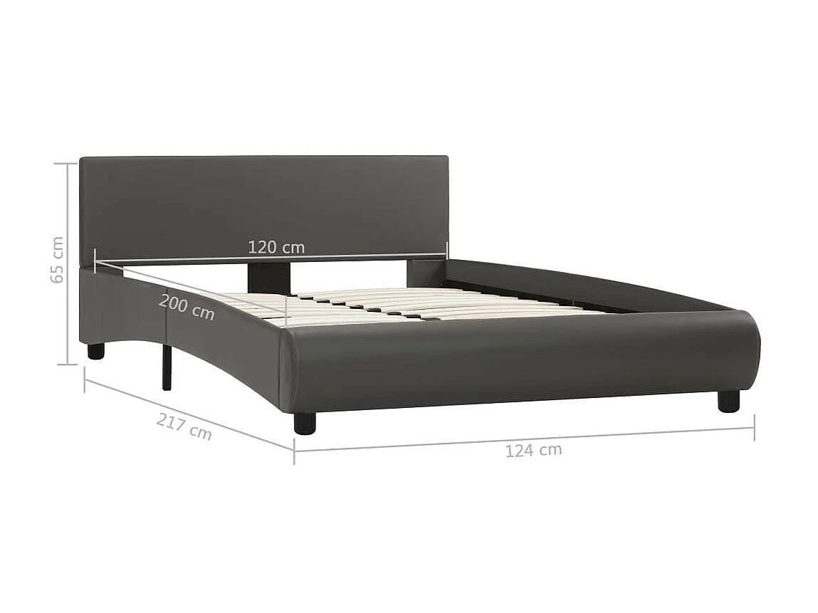 Lit avec LED Gris Similicuir 120x200 4