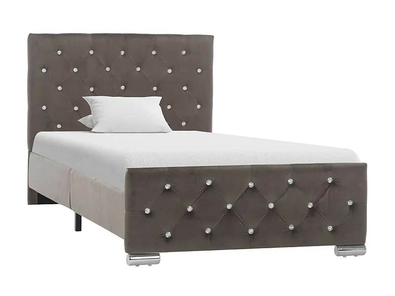 Lit Gris Tissu 90x200 4