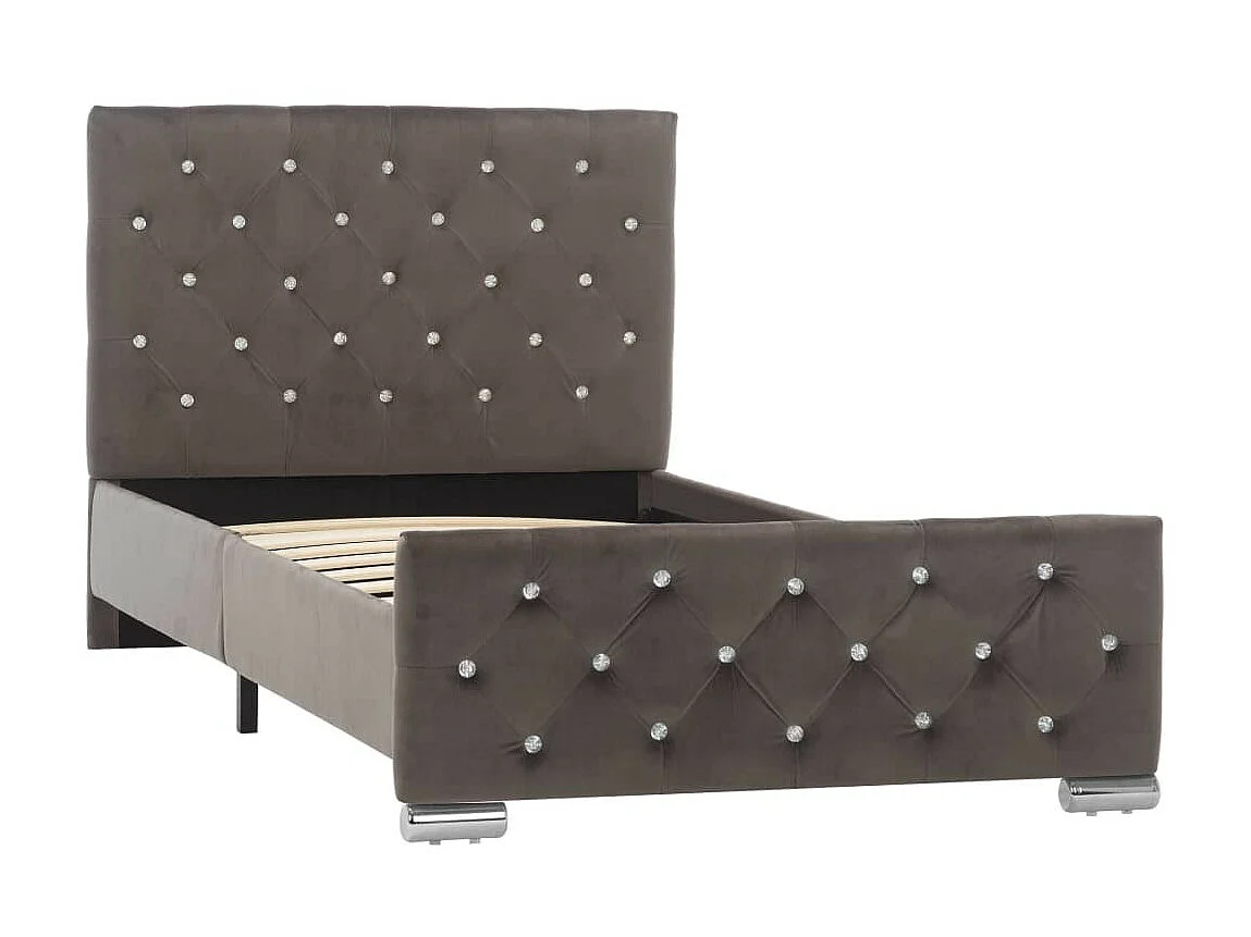 Lit Gris Tissu 90x200 4