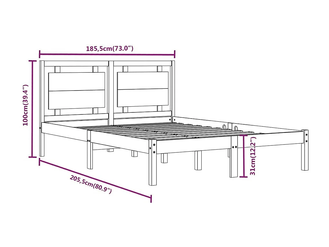 Lit Bois massif 180x200 Super King 3