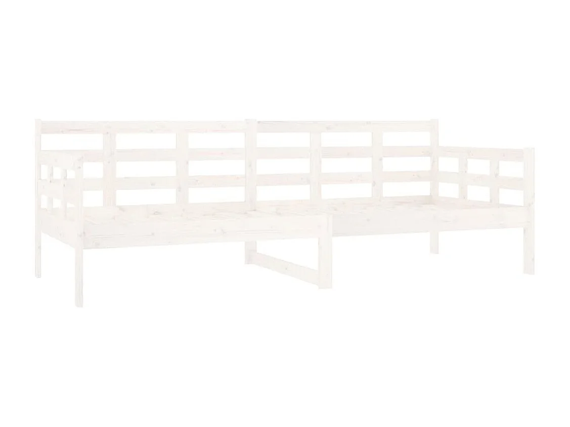 Lit de jour blanc bois de pin massif 80x200