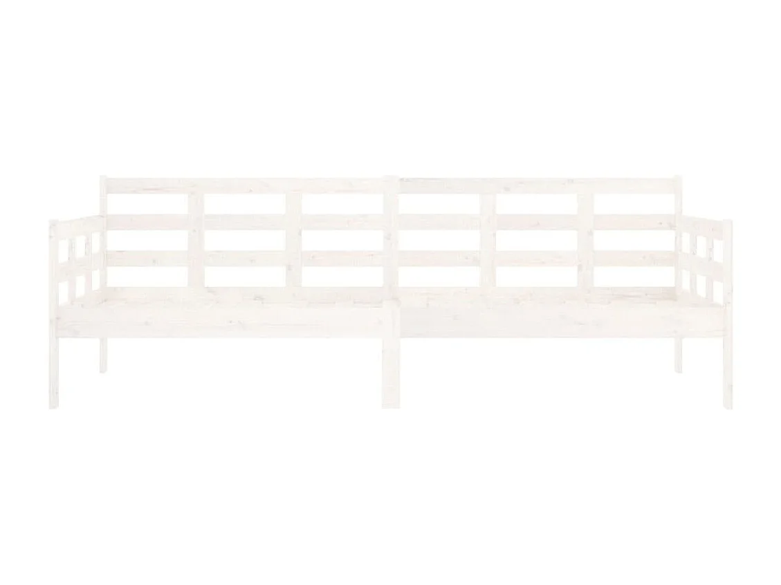 Lit de jour blanc bois de pin massif 80x200