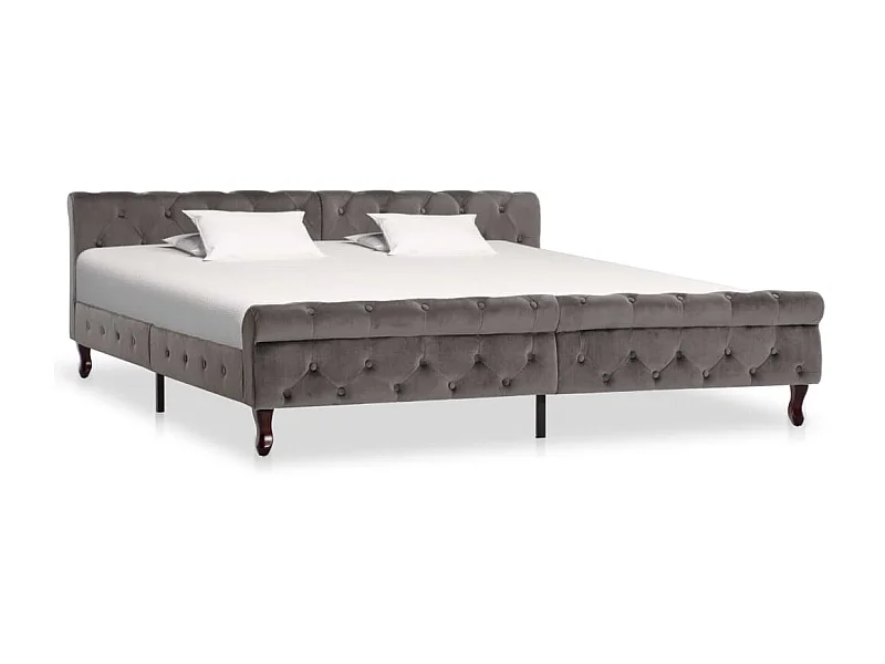 Lit Gris Velours 200x200