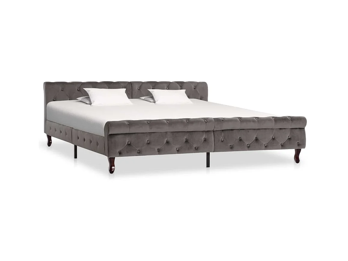 Lit Gris Velours 200x200