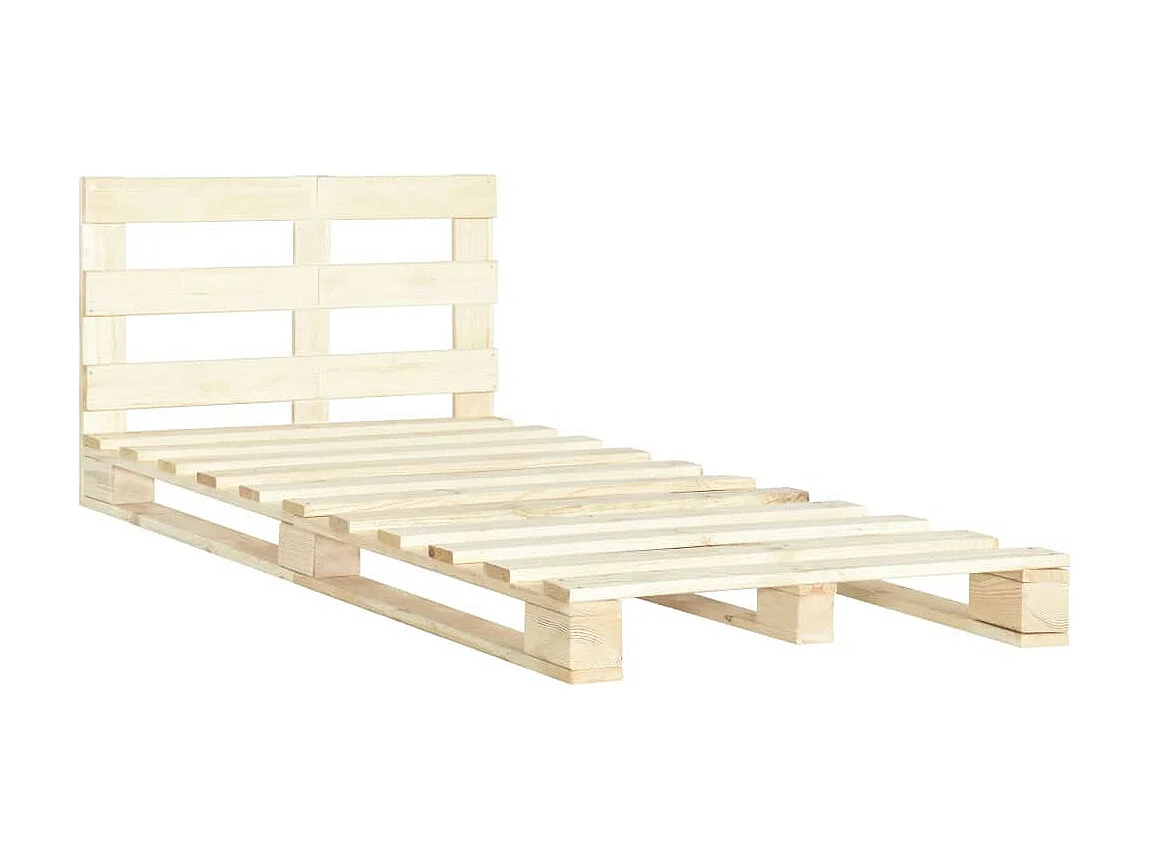 Lit de palette Bois de pin massif 120x200 2