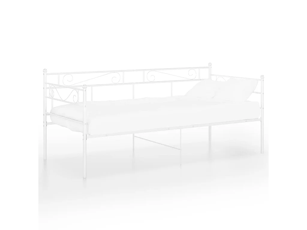 Cadre de canapé-lit Blanc Métal 90x200