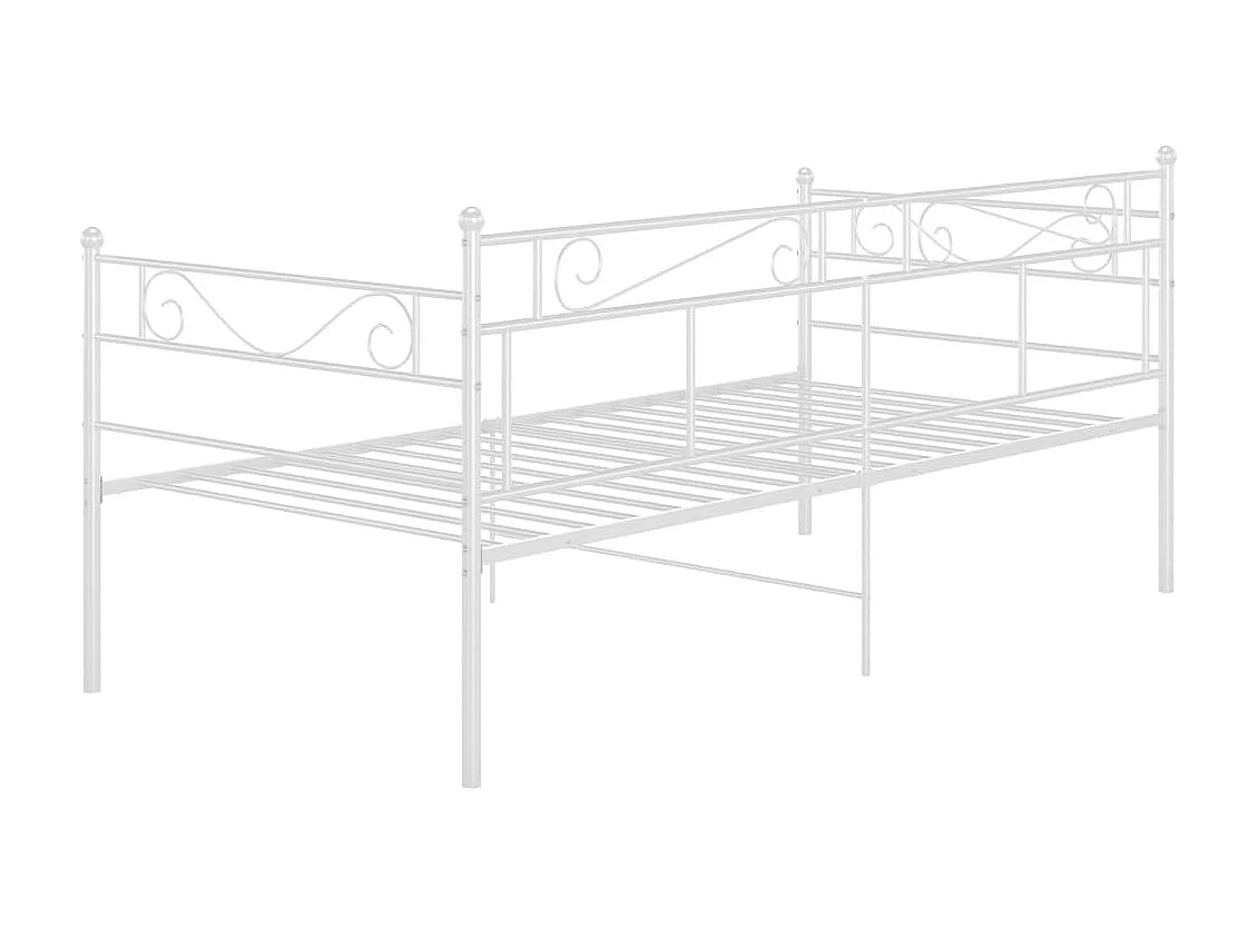 Cadre de canapé-lit Blanc Métal 90x200