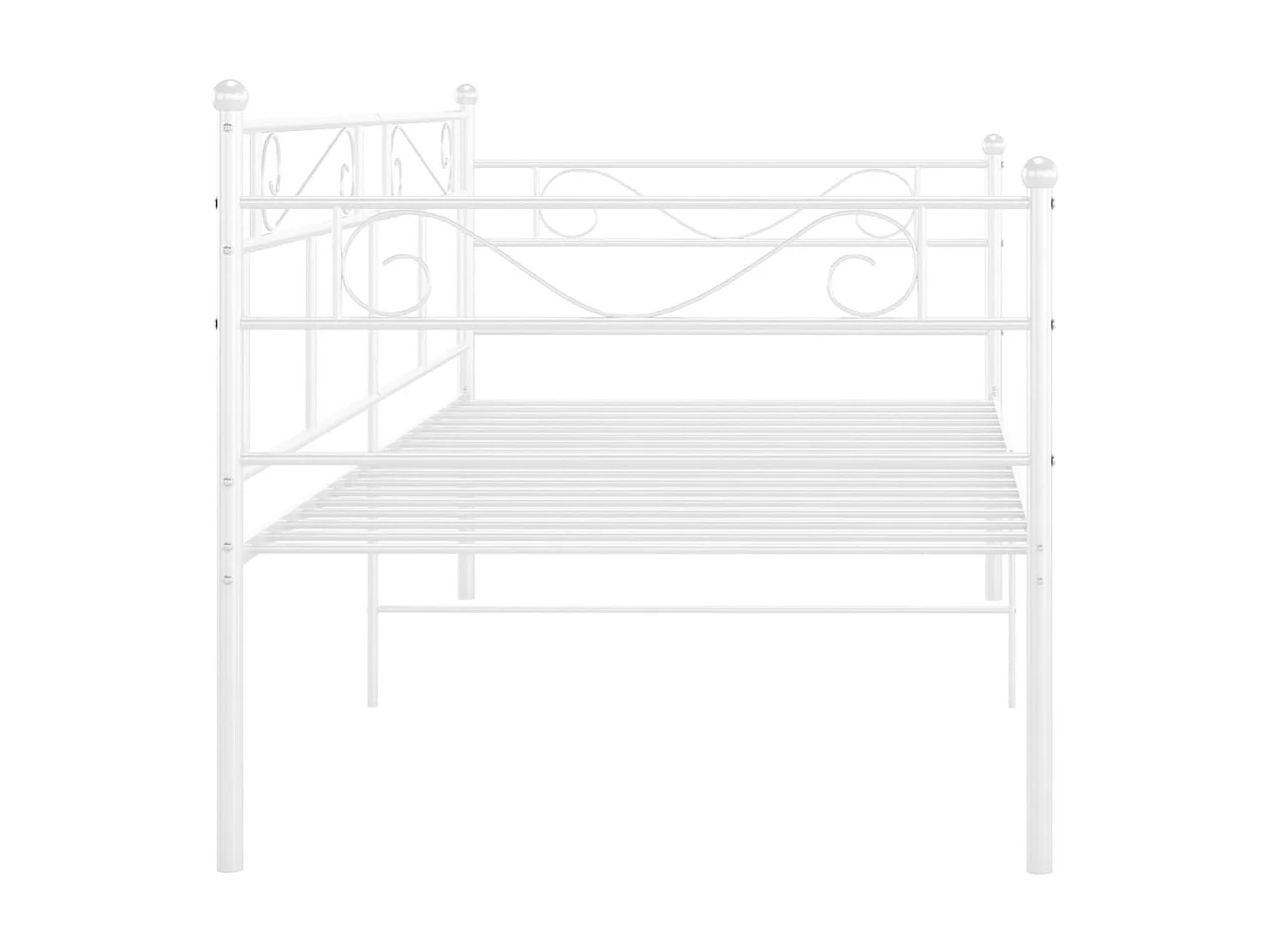 Cadre de canapé-lit Blanc Métal 90x200