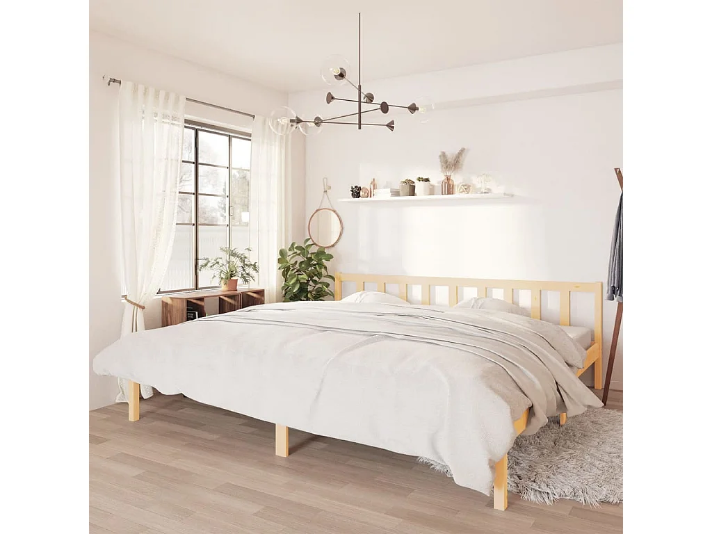Lit Bois de pin massif 180x200 UK Super King