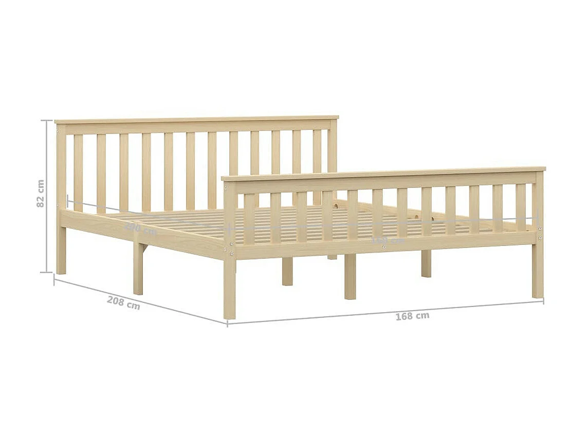 Bedframe massief grenenhout natuurlijk 160x200 cm