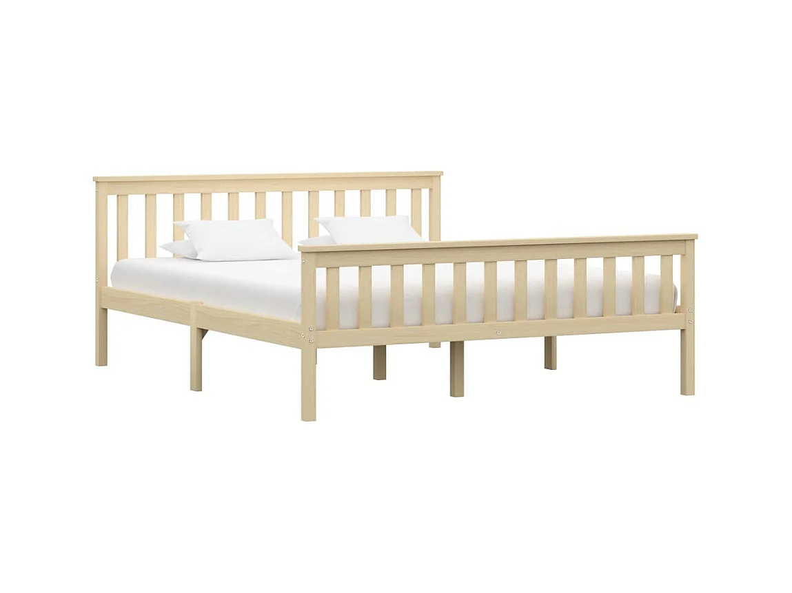 Lit Bois clair Bois de pin massif 160x200
