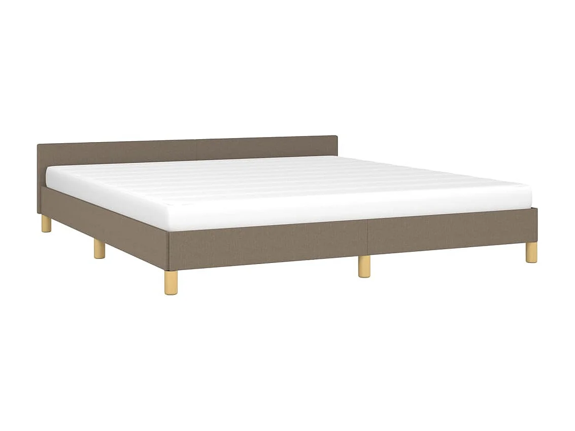 Lit avec tête de lit Taupe 180x200 Tissu