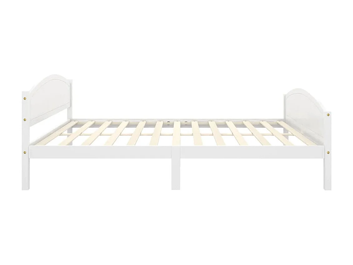 Lit Blanc Bois de pin massif 140x200 4