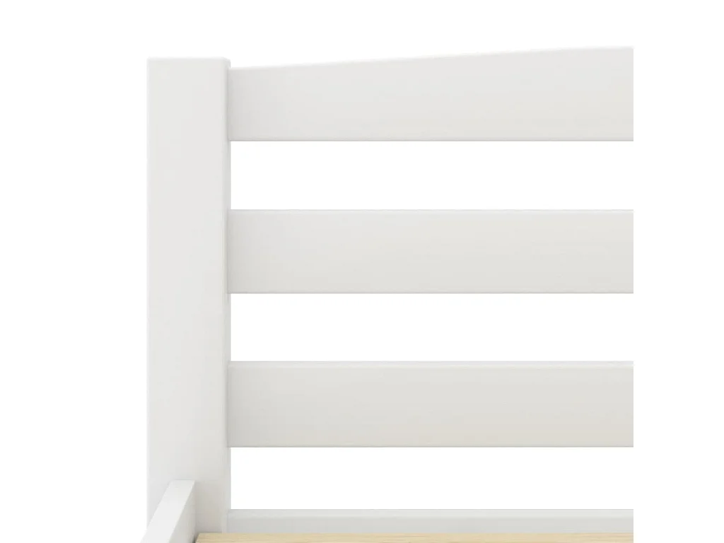 Lit Blanc Bois de pin massif 100x200 7