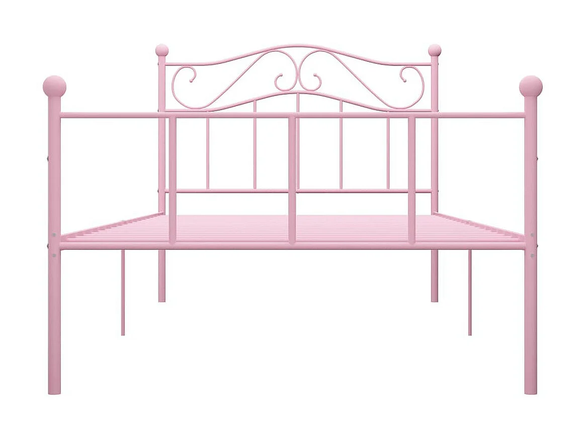 Lit Rose Métal 90x200 2