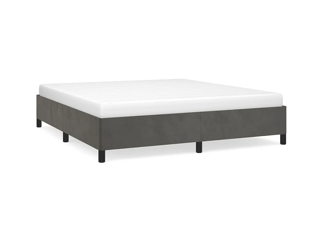 Lit Gris foncé 160x200 Velours