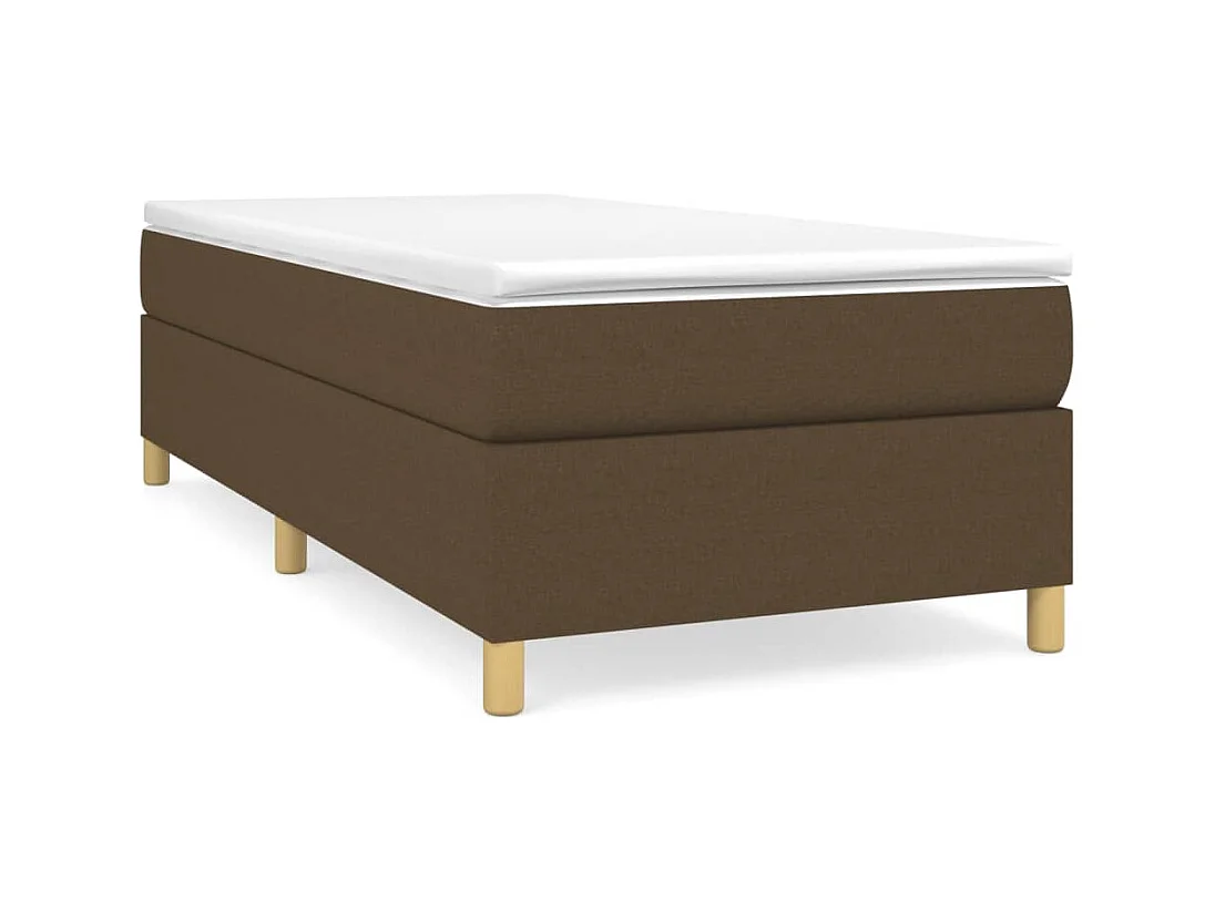 Lit à sommier tapissier avec matelas Marron foncé 100x200