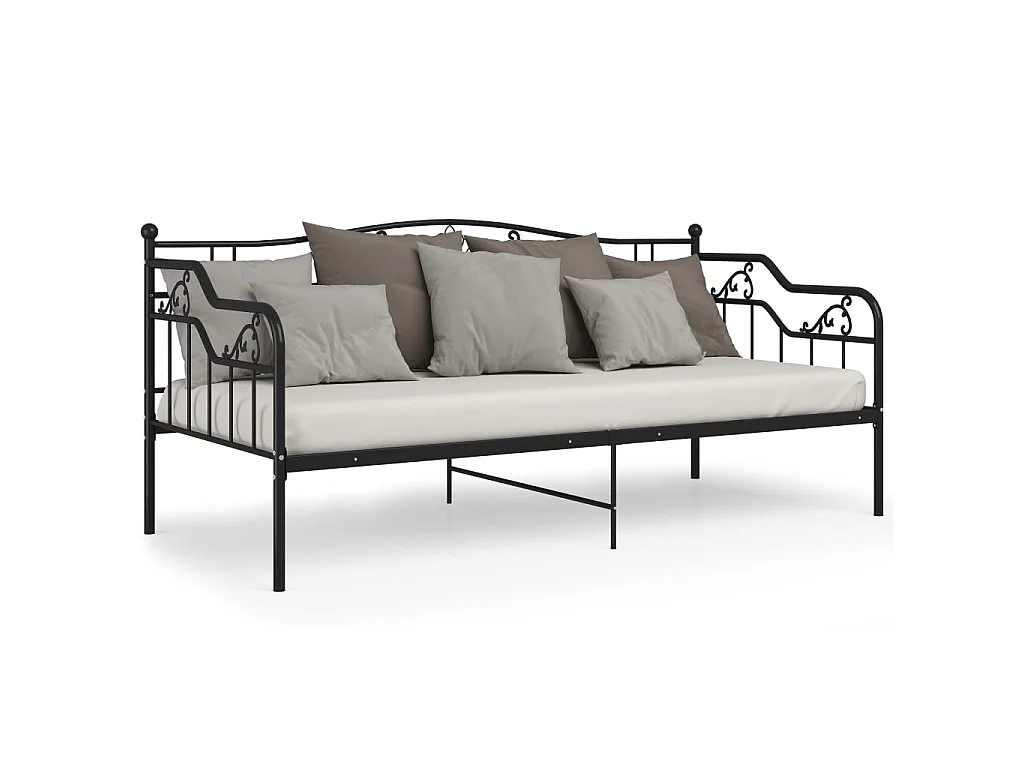 Canapé-lit Noir Métal 90x200 Paulina
