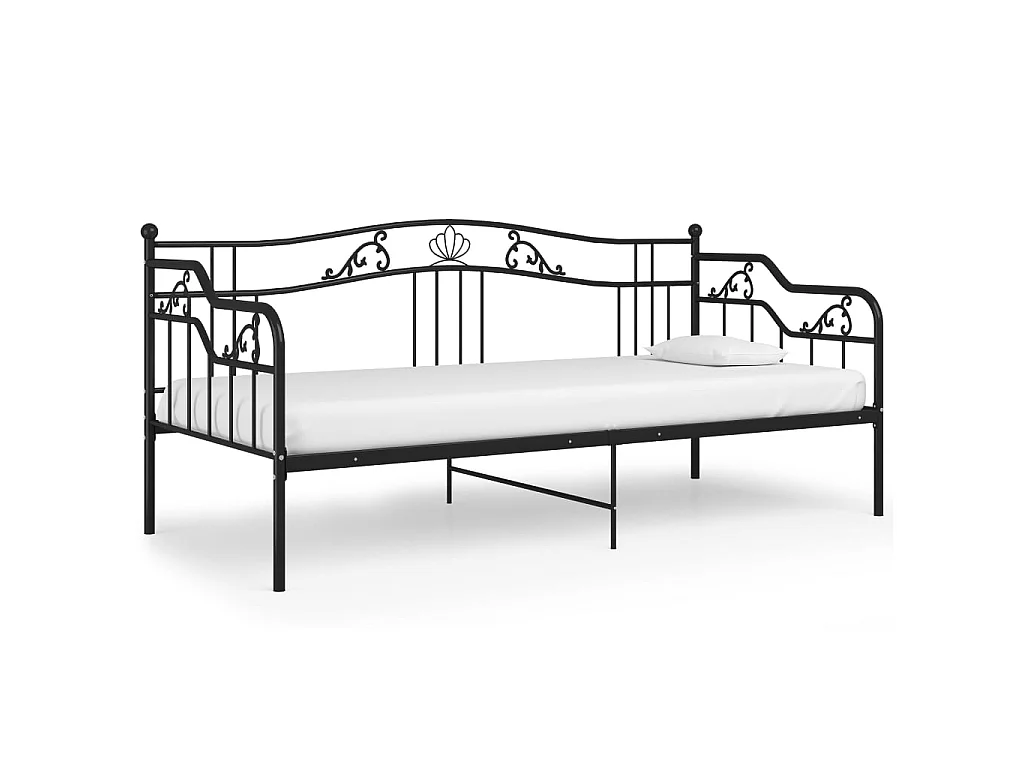 Canapé-lit Noir Métal 90x200 Paulina