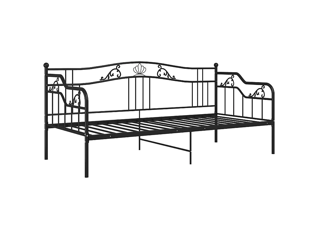 Canapé-lit Noir Métal 90x200 Paulina