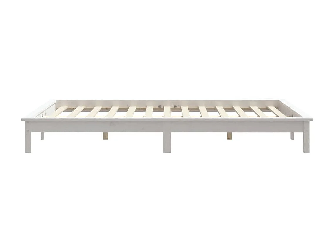 Lit Blanc 140x200 Bois de pin massif