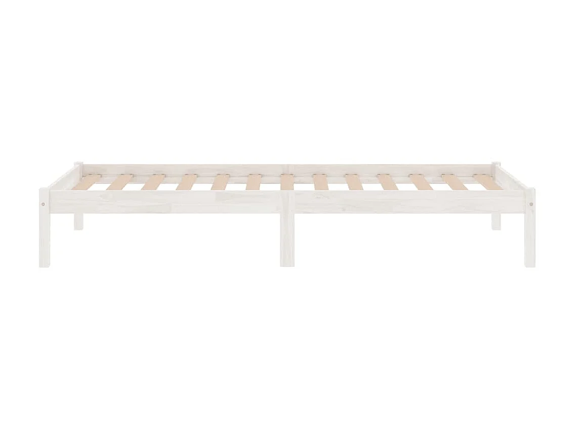 Lit Blanc Bois de pin massif 90x200 2