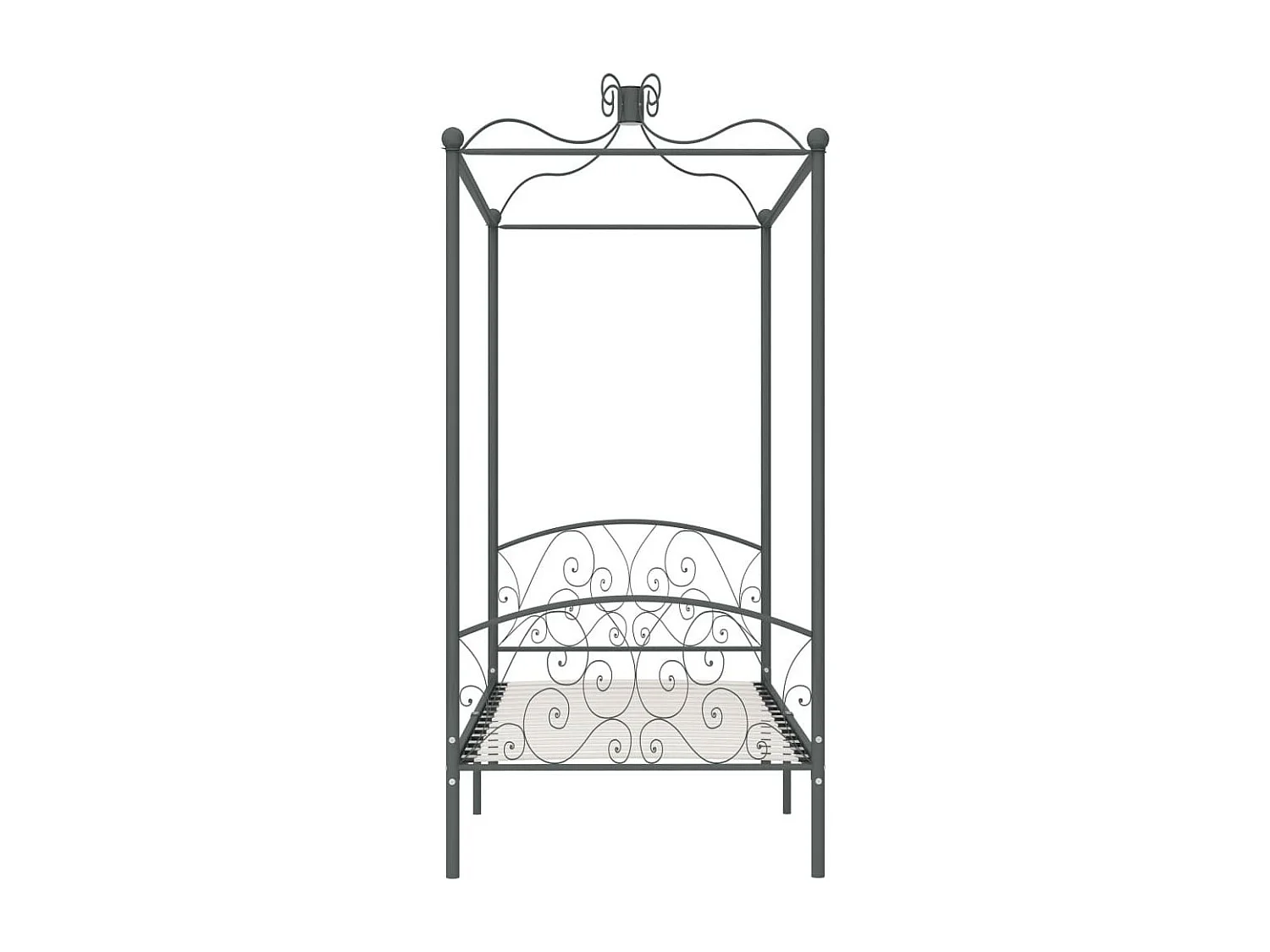 Lit à baldaquin Gris Métal 100x200