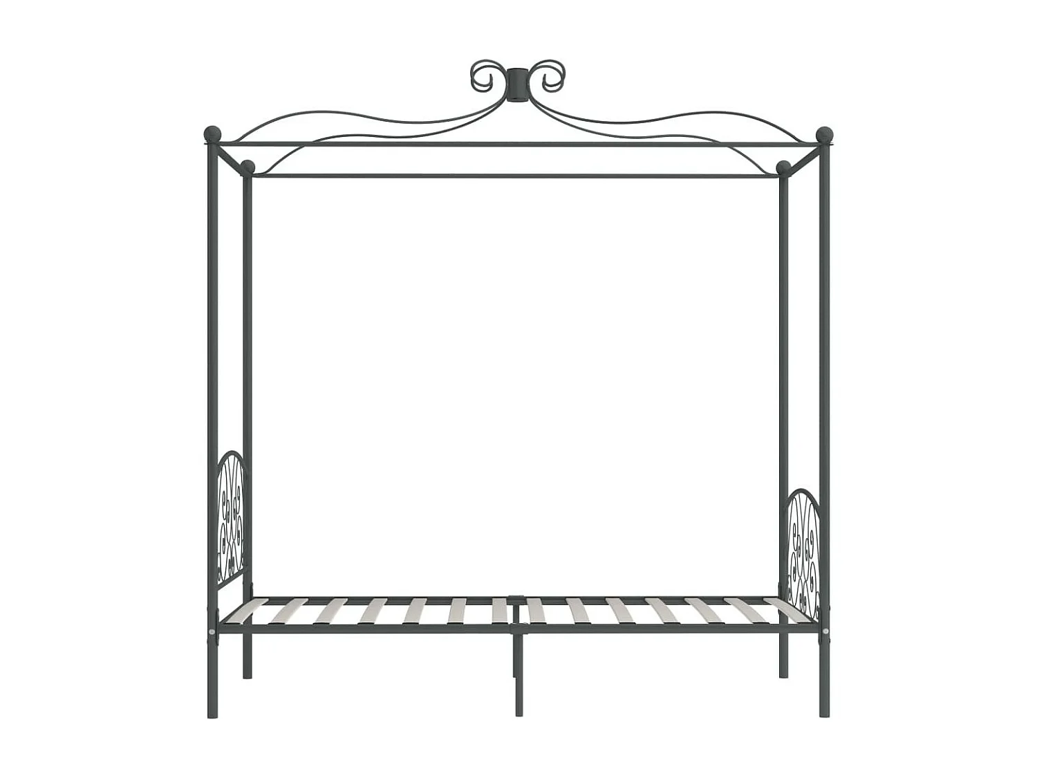 Lit à baldaquin Gris Métal 100x200