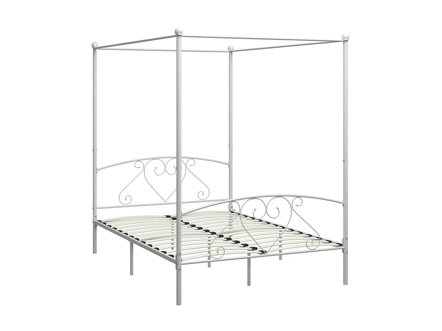 Lit à baldaquin Blanc Métal 140x200